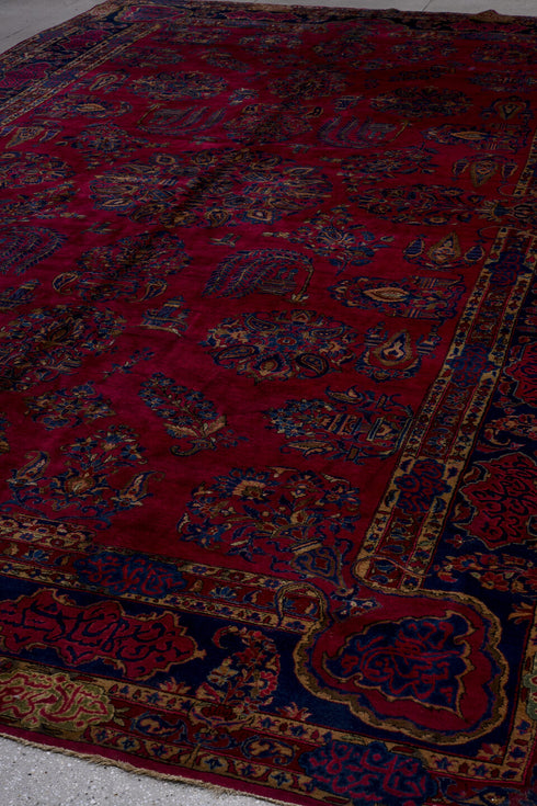 Vintage Kashan Area Rug (10' x 18')